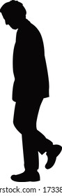 a man walking body silhouette vector
