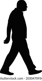 a man walking body silhouette vector