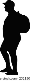 a man walking body silhouette vector