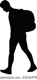 ein männlicher Laufkörper-Silhouette-Vektorgrafik