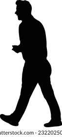 a man walking body silhouette vector
