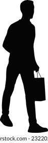 a man walking body silhouette vector