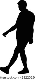 a man walking body silhouette vector