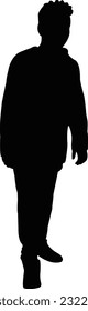 a man walking body silhouette vector
