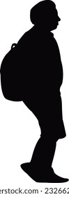 a man walking body silhouette vector