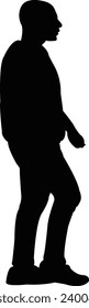 a man walking body silhouette vector