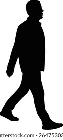a man walking body silhouette vector