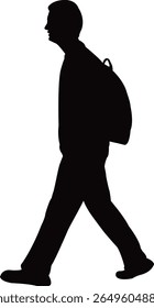 ein Mann zu Fuß Körper Silhouette Vektor