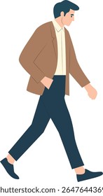 Man Walking Brown Jacket Street