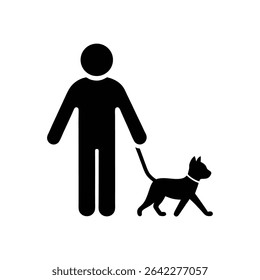 Man Walking Calmly with Cat on Shoulder