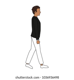 Man walking cartoon