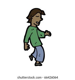 caricatura de hombre caminando