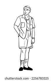 man walking casual style street wear man hand drawn art illustration