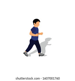 man walking character icon vector illustration