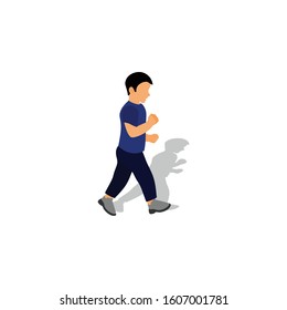 man walking character icon vector illustration
