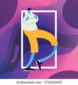 man walking and dancing with style vector illustration design
