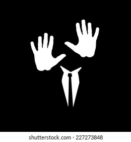 Man walking in the dark. Vector illustration
