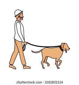 Man walking with dog