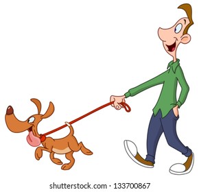 Man walking dog