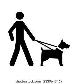 Man walking with dog concept