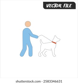 Man Walking a Dog Icon