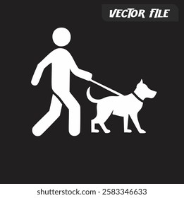 Man Walking a Dog Icon