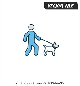 Man Walking a Dog Icon