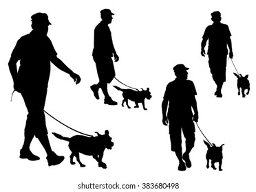 Man walking dogs silhouette Images, Stock Photos & Vectors | Shutterstock