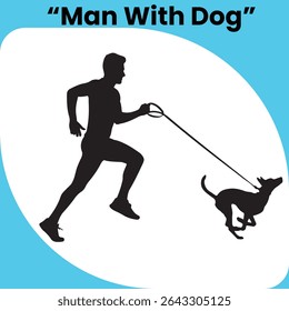 Man Walking Dog Silhouette, man, dog, pet, walking, owner, silhouette, friend, animal, leash, person, companion, love, bond, human