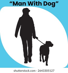Man Walking Dog Silhouette, man, dog, pet, walking, owner, silhouette, friend, animal, leash, person, companion, love, bond, human