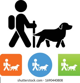 Man Walking Golden Retriever Icon