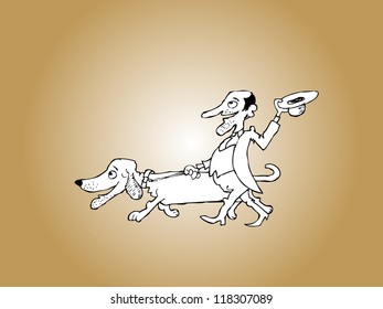 Man walking with his dog