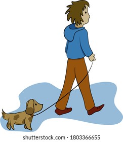 A man walking his dog