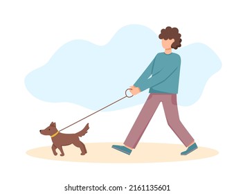 A man walking his dog