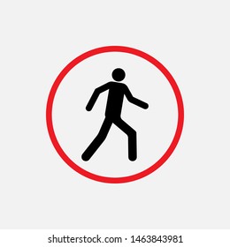 Man Walking Icon. Moving Forward Gesture  Illustration As A Simple Vector Sign & Trendy Symbol for Design,  Websites, Presentation or Mobile Application.
