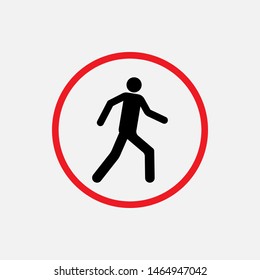 Man Walking Icon. Moving Forward Gesture  Illustration As A Simple Vector Sign & Trendy Symbol for Design,  Websites, Presentation or Mobile Application. 