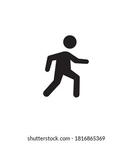 man walking icon on white background