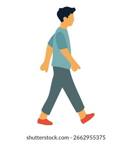 Hombre caminando ilustración diseño plano
