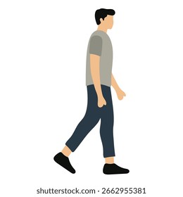 Hombre caminando ilustración diseño plano