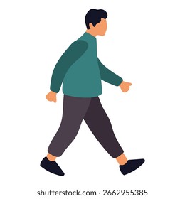 Hombre caminando ilustración diseño plano