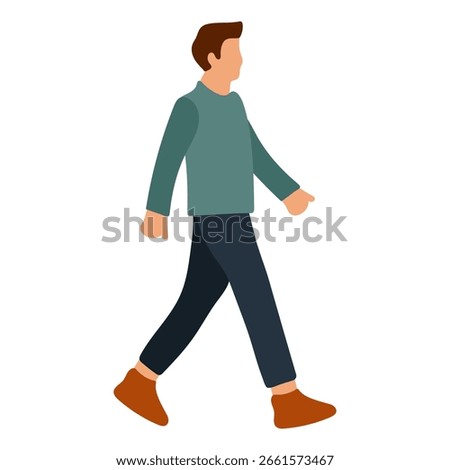 Man Walking Illustration Flat Design