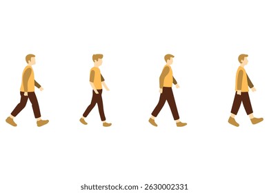 Man Walking Illustration Set Design