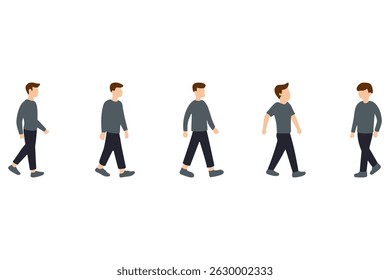 Man Walking Illustration Set Design