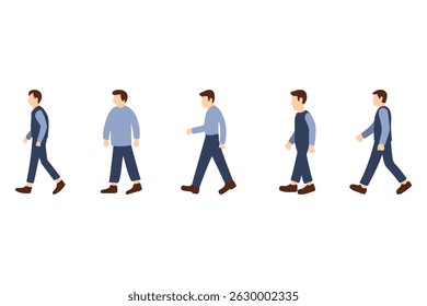 Design de Conjunto de Ilustração de Caminhada Man