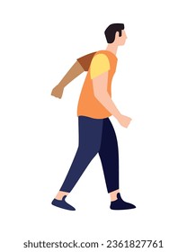 man walking isolated icon vector