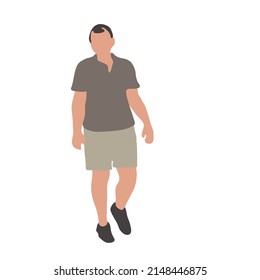 Hombre caminando aislado. Ilustración del vector 