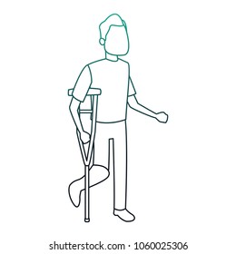 Man walking with leg cast