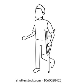 Man walking with leg cast