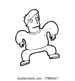 man walking like a crab cartoon