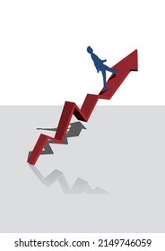 Mann, der nach oben geht Graph-Pfeil Vektorgrafik